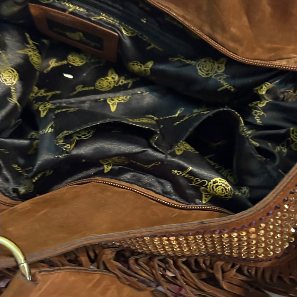 Joan Boyce Brown Fringe Shoulder Bag - Picture 5 of 7